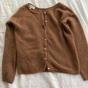 Sezane Gaspard Cardigan in Camel